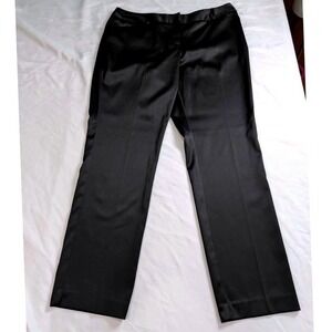Apt. 9 ~ Dress Pants ~ Women Size 14 ~ Black Satin Finish/Straight Leg/Stretch